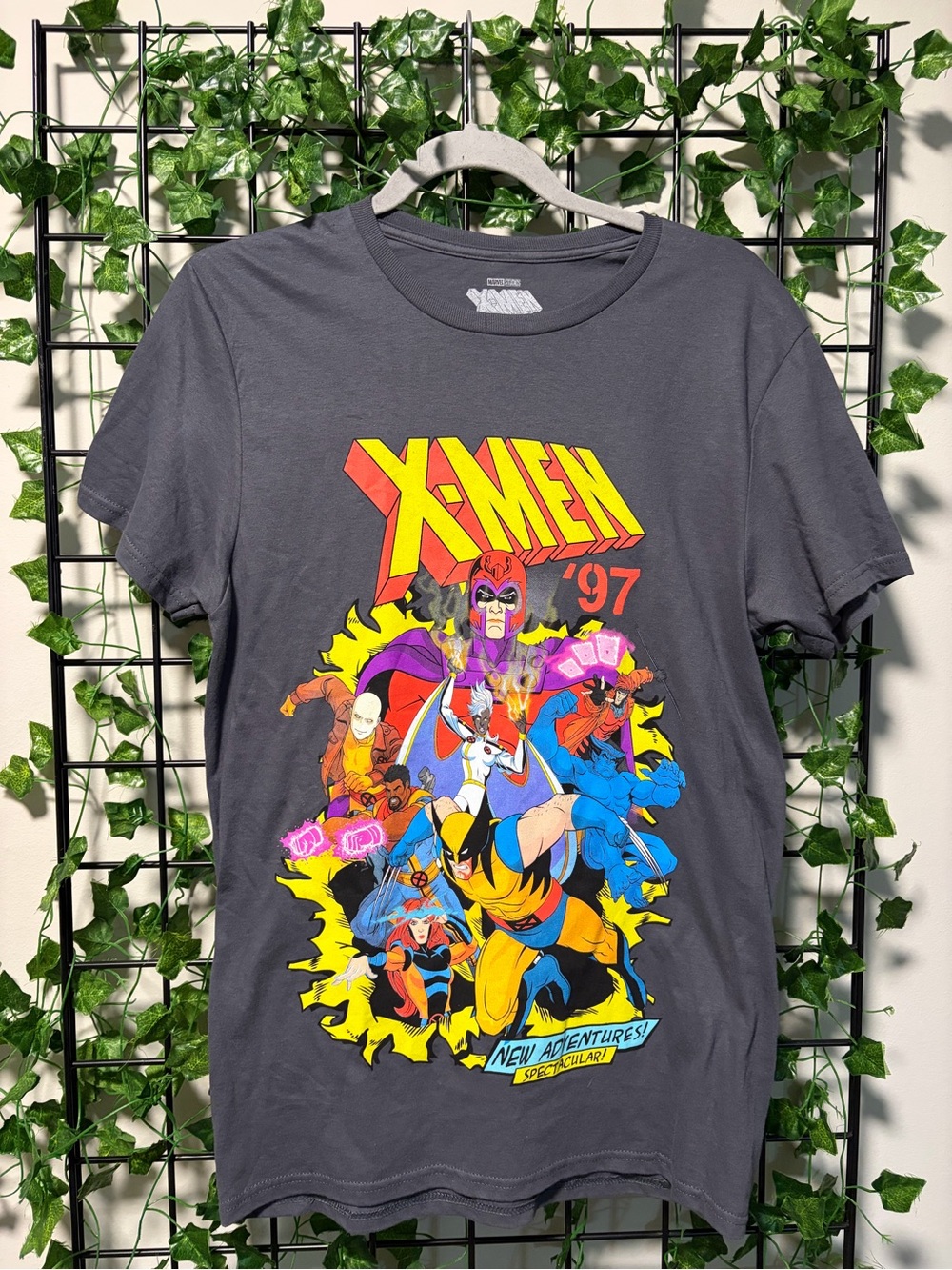 Marvel X-Men '97 Charcoal Graphic Tee - Yellow, Red, Blue, Purple